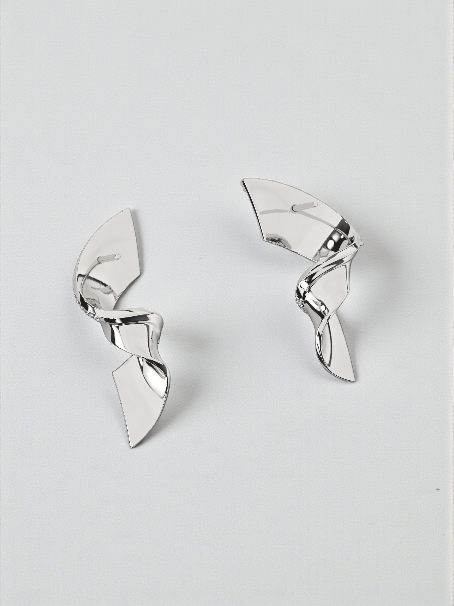 Azure Twist Diamond Statement Earrings