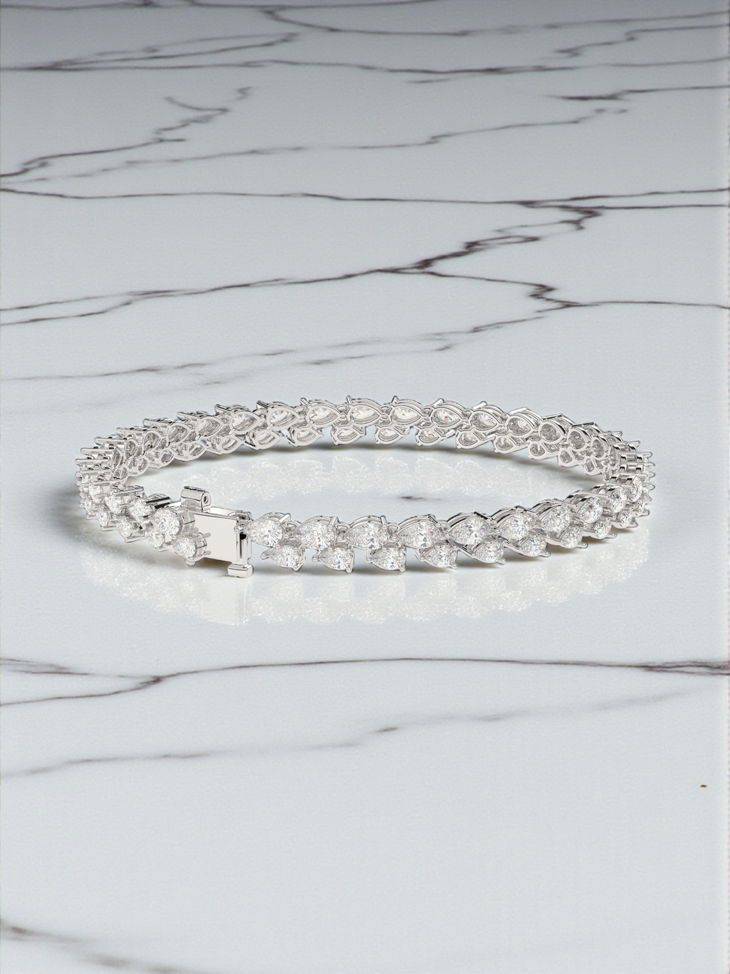 Pear Cut Diamond Tennis Bracelet