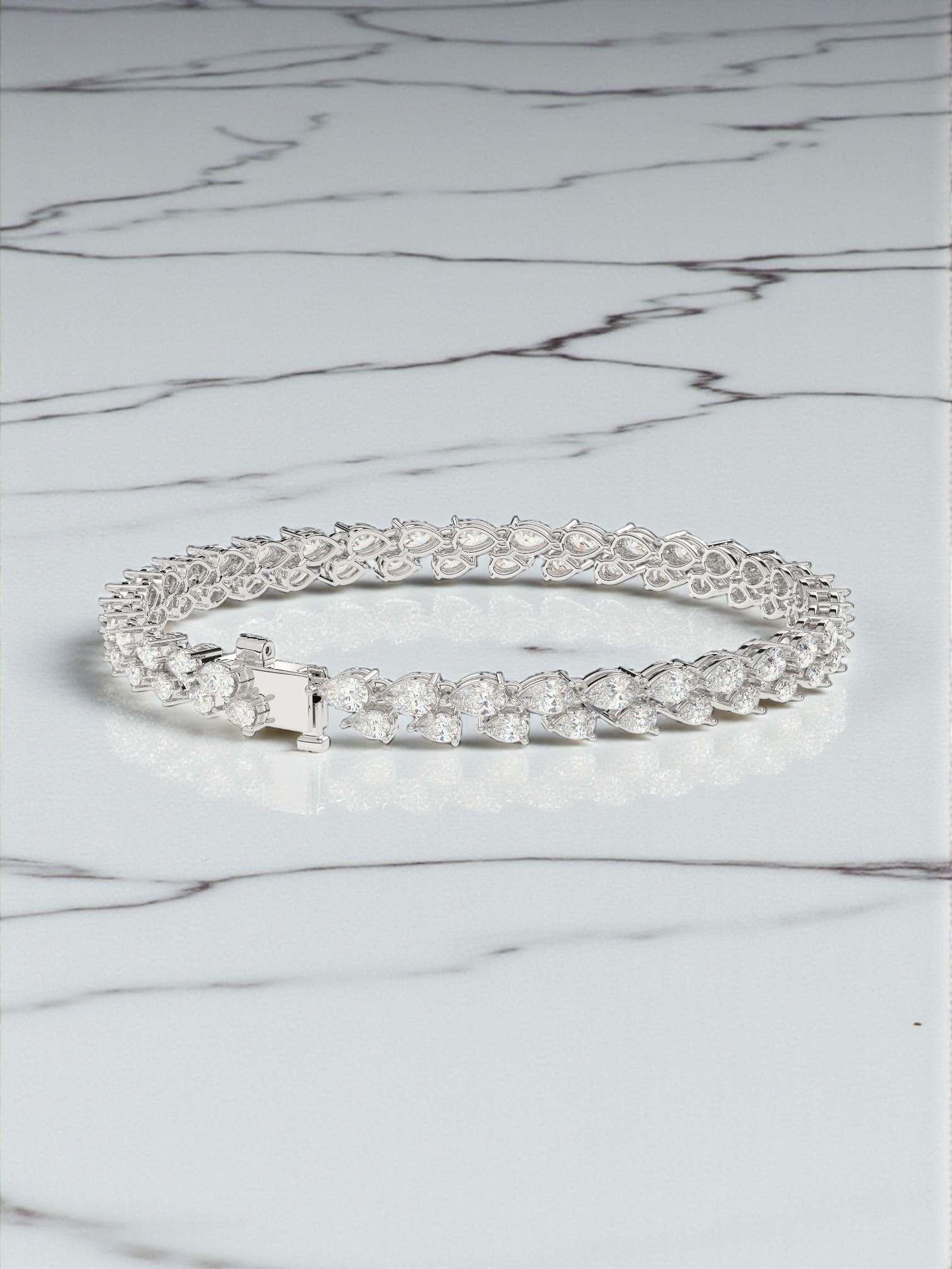 Pear Cut Diamond Tennis Bracelet