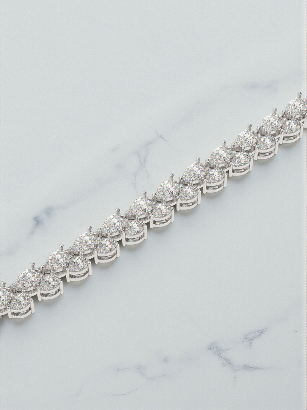 Pear Cut Diamond Tennis Bracelet