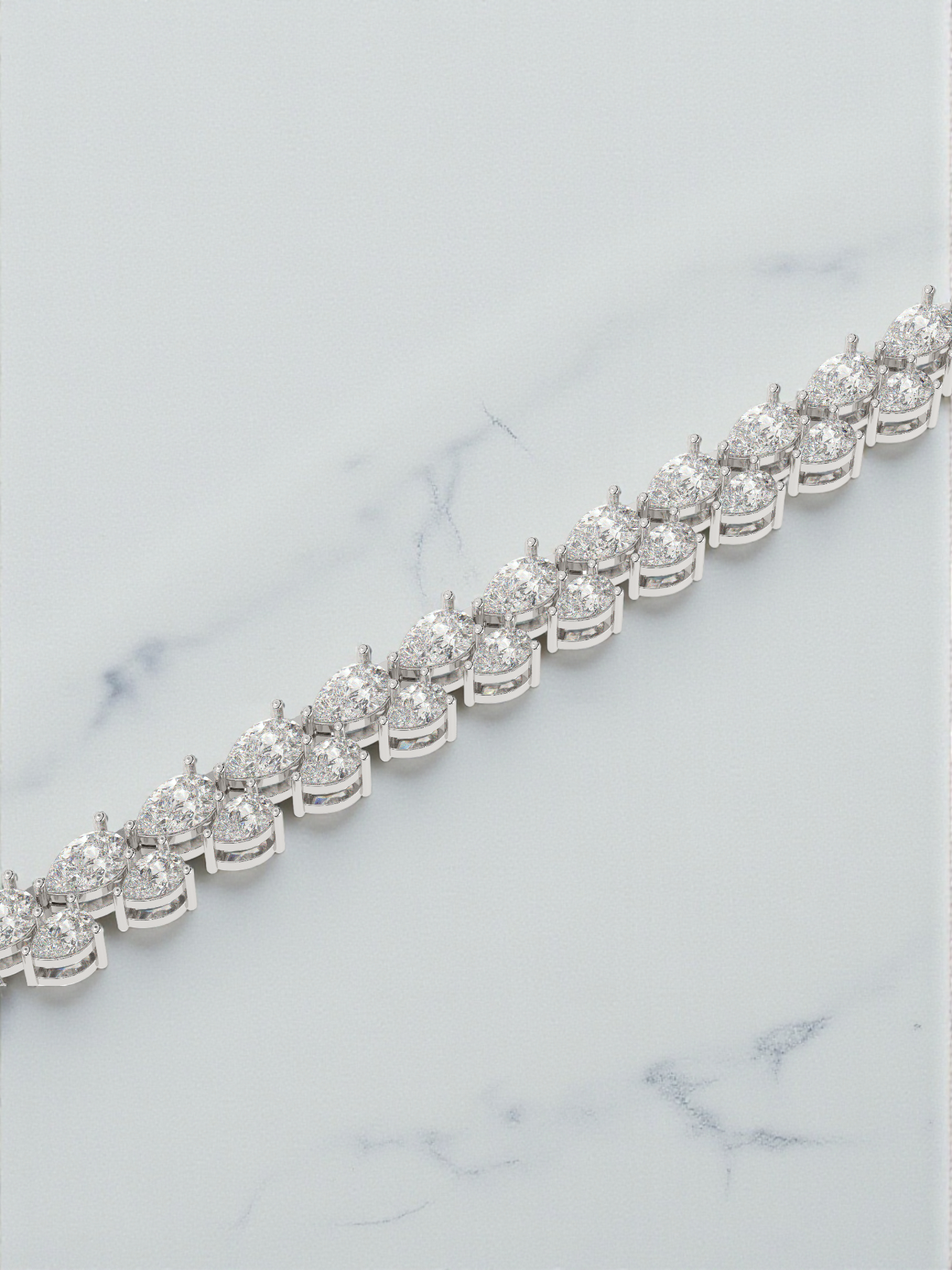 Pear Cut Diamond Tennis Bracelet