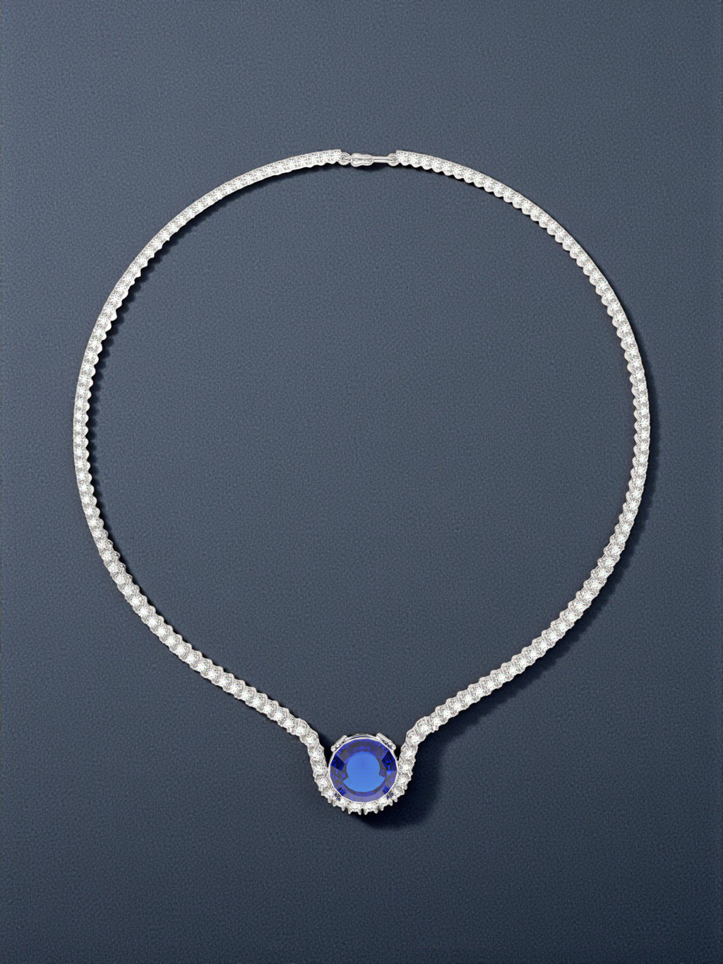 Sapphire Pendant Tennis Necklace