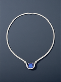 Sapphire Pendant Tennis Necklace