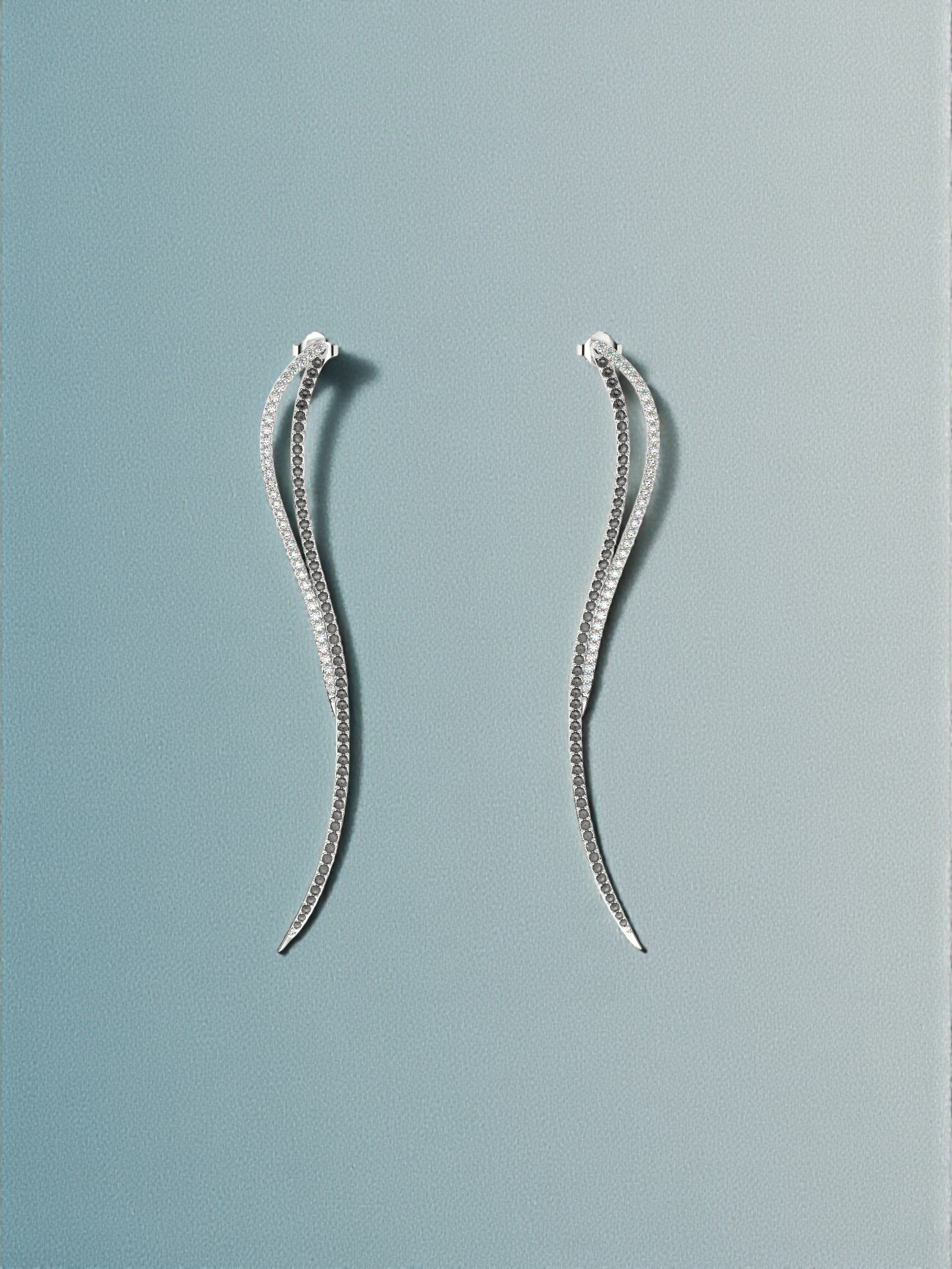 Diamond Curve Drop Earrings