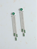 Emerald Diamond Dangle Earrings