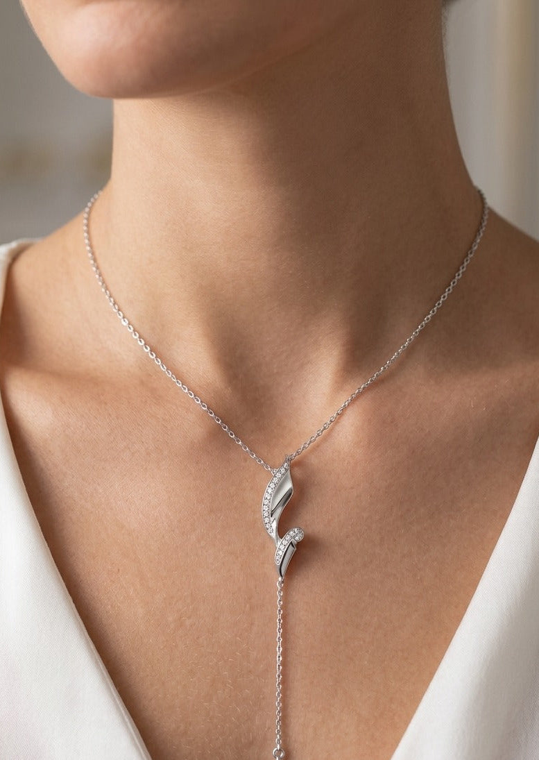 Sleek Flow Y Necklace